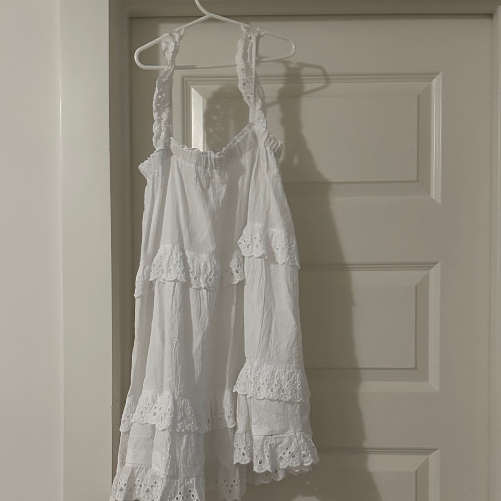 Chic White Ruffle Mini Dress